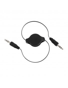 Retractable stereo AUX 3.5mm cable Black
