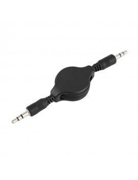 Retractable stereo AUX 3.5mm cable Black
