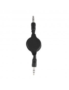 Retractable stereo AUX 3.5mm cable Black