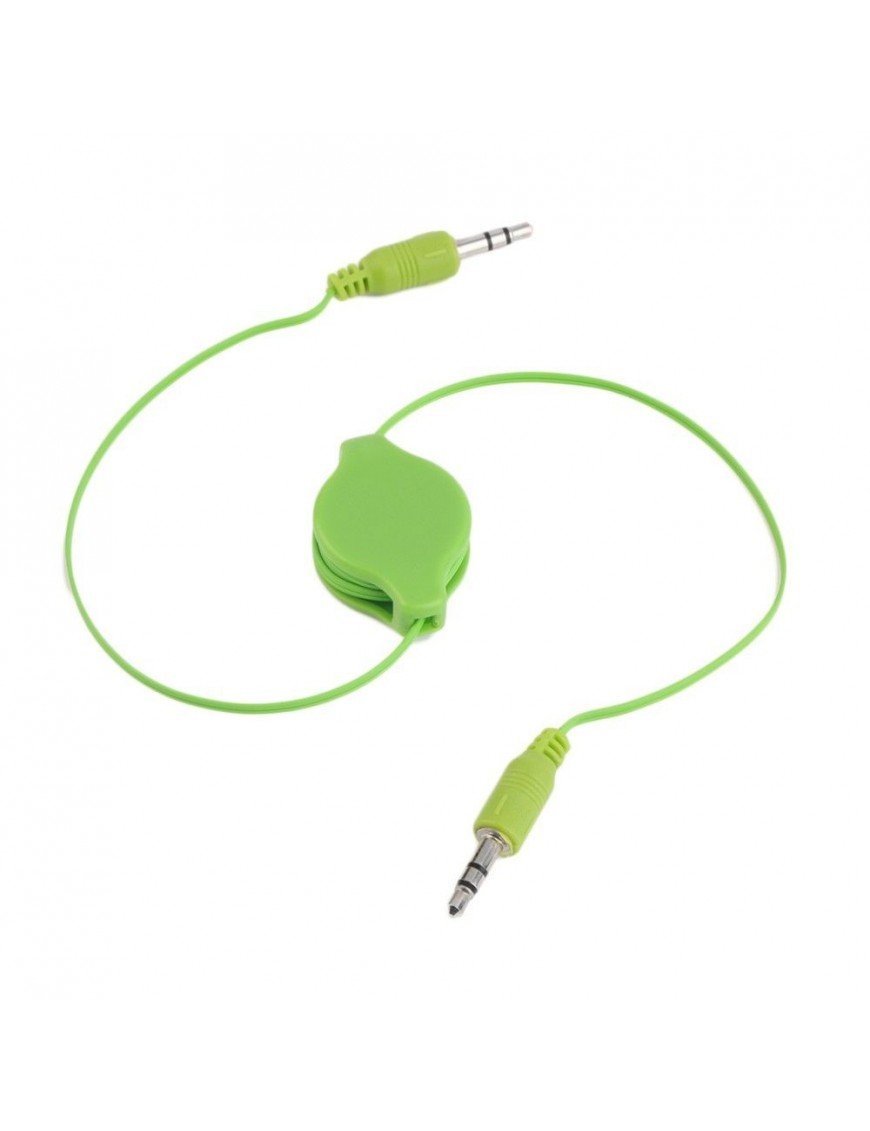 Retractable stereo AUX 3.5mm cable Verde