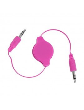 Cable AUX 3.5mm estéreo retráctil Rosa