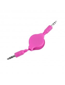 Retractable stereo AUX 3.5mm cable Pink