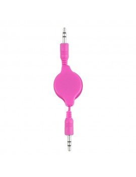 Retractable stereo AUX 3.5mm cable Pink