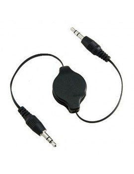 Retractable stereo AUX 3.5mm cable Black