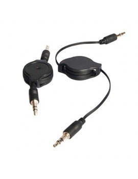 Retractable stereo AUX 3.5mm cable Black