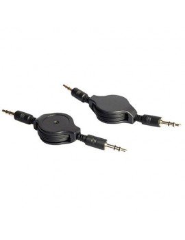 Retractable stereo AUX 3.5mm cable Black