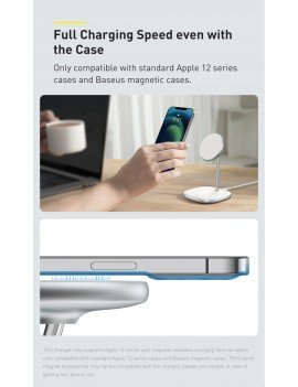Baseus Swan Magnetic Desktop Bracket Wireless Charger (iPhone 12) White